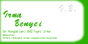 irma benyei business card